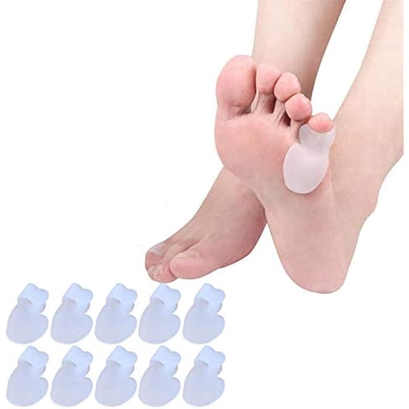 OAO 5 Pairs Pinky Toe Cushion Splint, Little Toe Separators, Little Toe Straightener with Loop, for Men Women Walking, Running, Prevent Blisters, Corn, Pain Relief