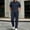 Navy men's 2 piece outfit a1, variant on Cagogo Men's Plus Size 2 Piece Outfits Collared Short Sleeve Shirt Wide Leg Pants Casual Sets Solid Lounge Matching Suits Travel Vacation, Sky Blue L