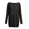 thumbnail image 7 of Black T Shirts For Women Oversized T Shirts For Women Tunic Tops To Wear With Leggings Long Sleeve Fall Sweaters Dressy Tops, 7 of 7