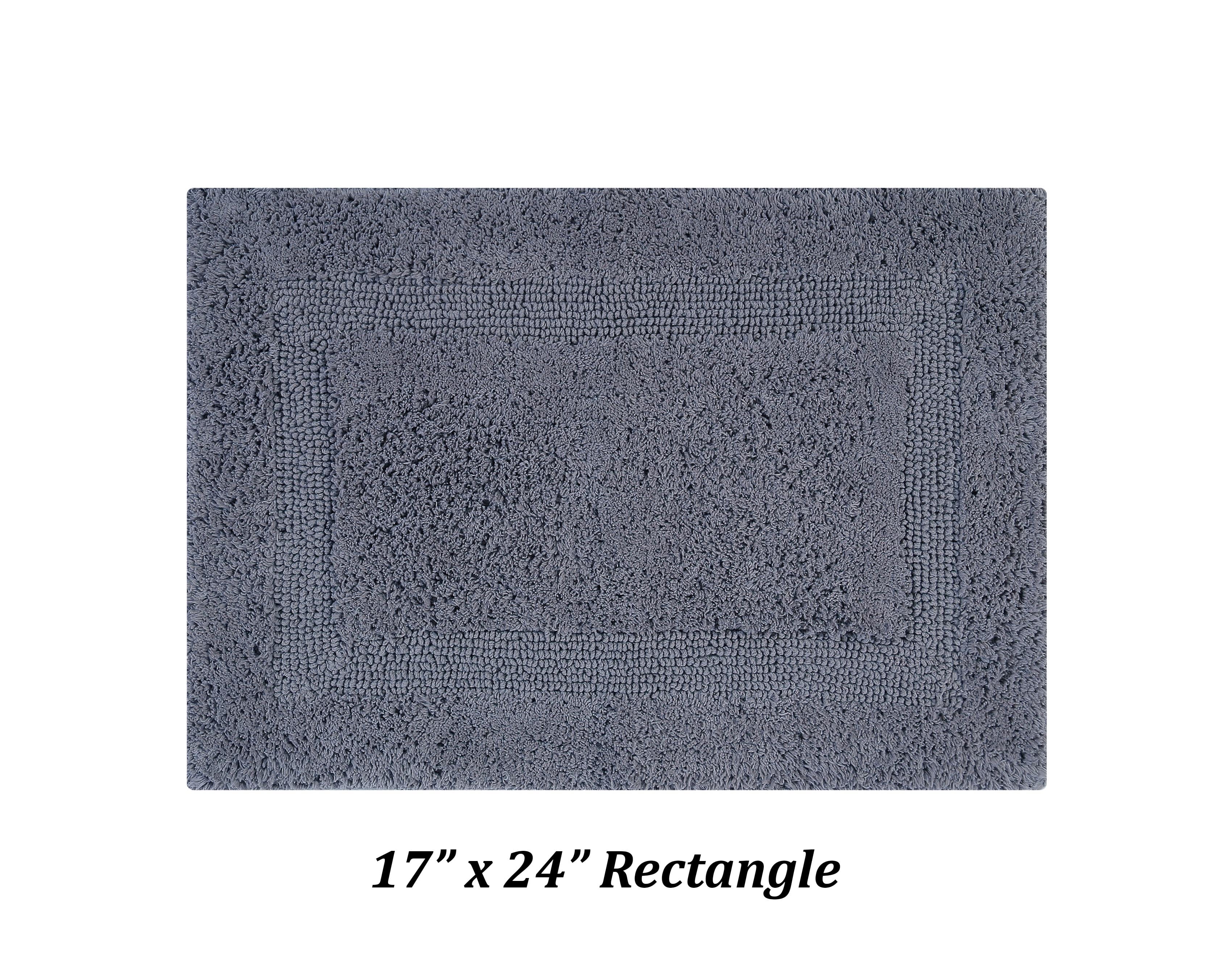 Better Trends Lux Bath Rug 100% Cotton, 4 Piece Set (17"x24" | 20"x20" | 21"x34" | 24"x40"), Gray