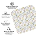 thumbnail image 3 of Lsque Floral Pattern 4" Drink Coasters Set of 4, PVC Leather Absorbent Coasters, Table Coaster Set Decorative Coffee Cup Coasters Housewarming Gift -Square, 3 of 6