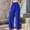 #382-Blue, variant on Womens Spring Summer Solid Color Elastic Waist Straight Tube Casual Wide Leg Pants Bubble Grid Pattern For Daily Breathable Wear