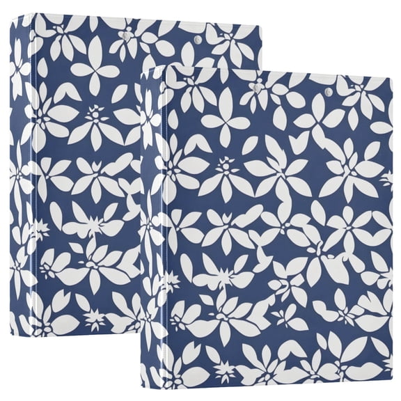 ALAZA Wildflower Floral Hardcover 3 Ring Binder 1.5" Round Rings Interior Pockets Binders Organizer 2 Pack