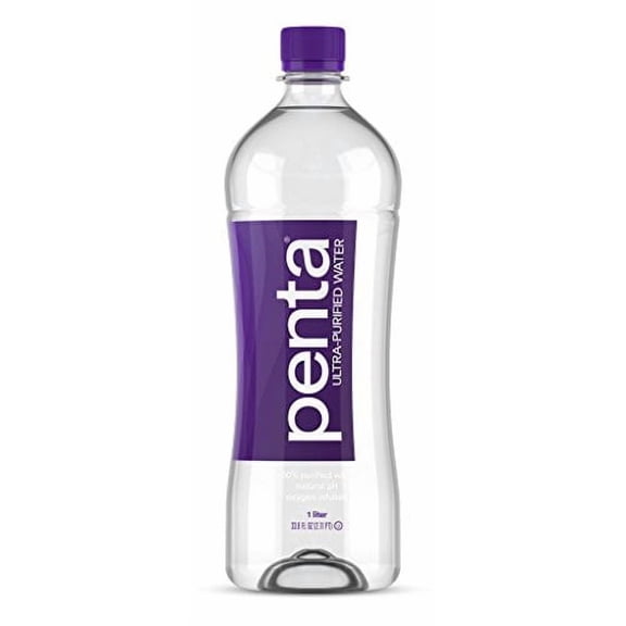 Penta Ultra-Purified Water, Oxygen Infused Natural pH Hydration, Solar-Powered 13 Step Purification Process, 405.6 Fl Oz (Pack of 12)