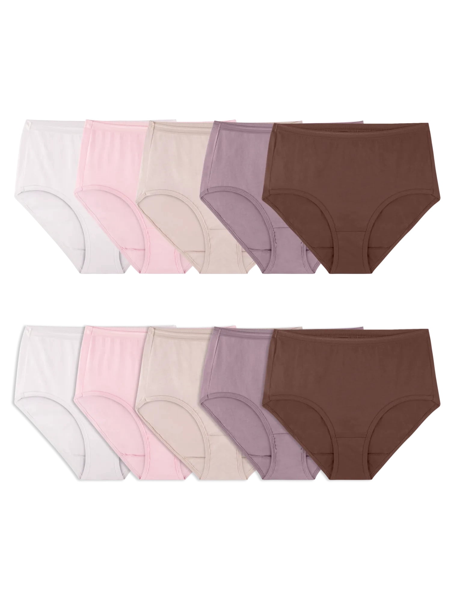 Fruit of the Loom Women's Cotton Brief Underwear, 10-Pack