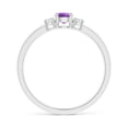 thumbnail image 2 of ANGARA Natural 0.25 Ct. Amethyst with Diamond Classic Engagement Ring in Sterling Silver for Women (Ring Size: 3.5), 2 of 9