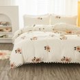 thumbnail image 3 of Bedding Pink roses Duvet Cover White Set with Small Ball Edge Twin Size, 3 of 5