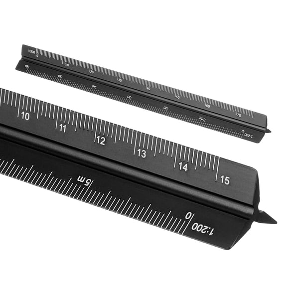 Uxcell Architectural Scale Ruler 7 Inch Metric Aluminum Alloy Triangular Drafting Ruler, Blue