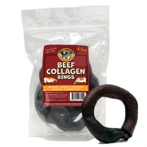 Pack Approved Beef Collagen Rings - Single Ingredient Natural Dental Treats for Dogs, 3.5inch rings, 4 Count