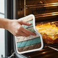 thumbnail image 3 of Farmhouse Teal Brown Pot Holders for Kitchen Heatproof Potholder, 2 Pack Vintage Ombre Wooden Hot Pads Multipurpose Oven Pads Cloth Potholders Trivet for Cooking and Baking, 3 of 8