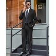 thumbnail image 5 of COOFANDY Men's 2 Pieces Suit Elegant Solid Two Button Tuxedos Slim Fit Wedding Party Casual Blazer Pants Set, 5 of 7