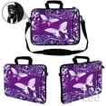 thumbnail image 2 of LSS 13.3 inch Laptop Sleeve Bag Notebook with Extra Side Pocket, Soft Carrying Handle & Removable Shoulder Strap for 12" 12.1" 13" 13.3" - Purple Butterfly, 2 of 3