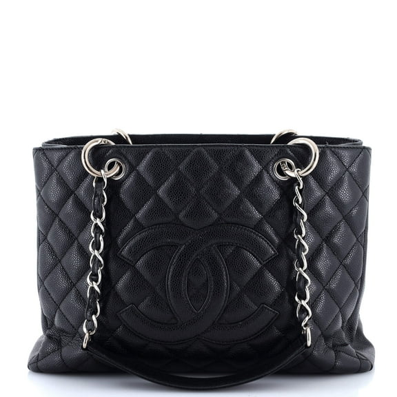 Pre-Owned Grand Shopping Tote Quilted Caviar By Rebag