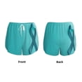 thumbnail image 3 of Picia a Teal Ribbonin Pattern Women's 2 in 1 Athletic Running Shorts High Waisted Workout Casual Gym Sweat Shorts with Comfy Liner Zipper Pockets-Medium, 3 of 7