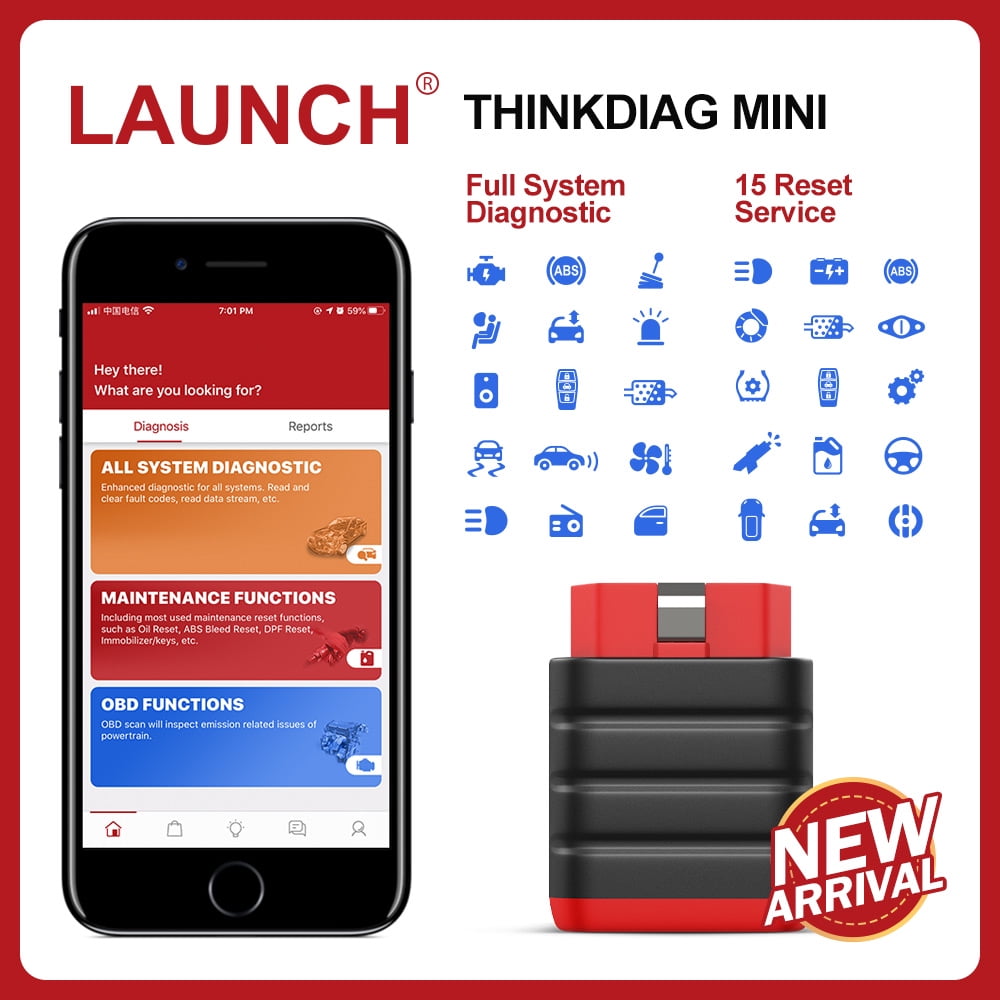 Launch OBD2 Scanner All System and 15 Reset Maintenance