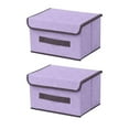 thumbnail image 6 of Hvmvliv Cotton and Linen Cloth Covered Storage Box Set of 2, Household Daily Washing Box for Clothing and Debris, Foldable with Lid & Handle Purple, 6 of 7