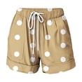 thumbnail image 6 of Only Moment Polka Dot Shorts High Waist Shorts Summer Casual High Waist Drawstring Comfy Dressy Lounge Beach Vacation Shorts with Pockets Light Yellow,S, 6 of 6