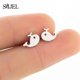 thumbnail image 1 of Pendientes de animales de acero inoxidable 100% para mujeres y niñas, bonitos pendientes de zorro, delfín, mariposa, conejo, dinosaurio, perro, joyería negra de murciélago, 1 of 2