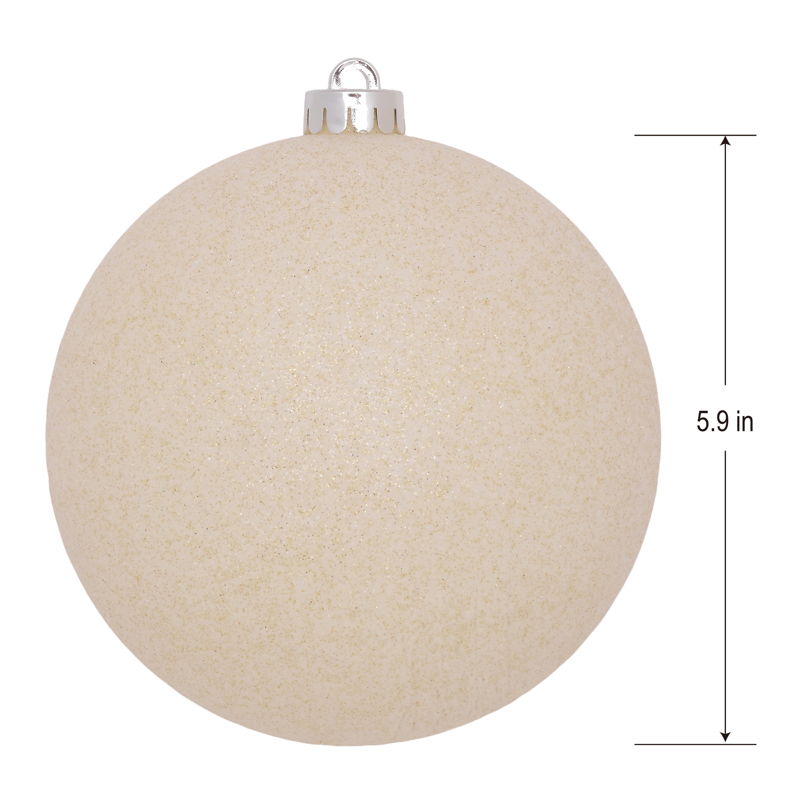 4-Count Champagne and Cream Ball Shatterproof Christmas Ornaments, 6", by Holiday Time
