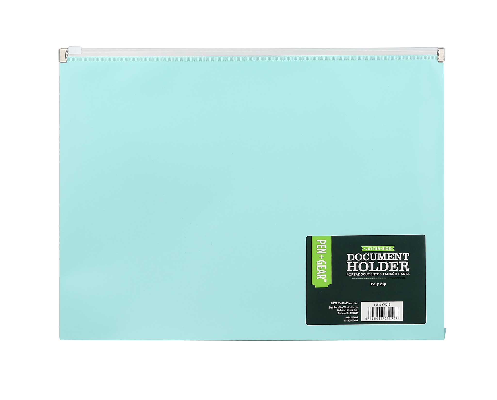 Pen + Gear Poly Zip Mint Document Holder