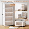 thumbnail image 4 of Storage Bins with Lid L ( QT) Foldable Stackable Storage Containers Clear Plastic Collapsible Storage Bins with Door and Wheels Closet Organizers and Storage Box for Home ( Tie, 4 of 7