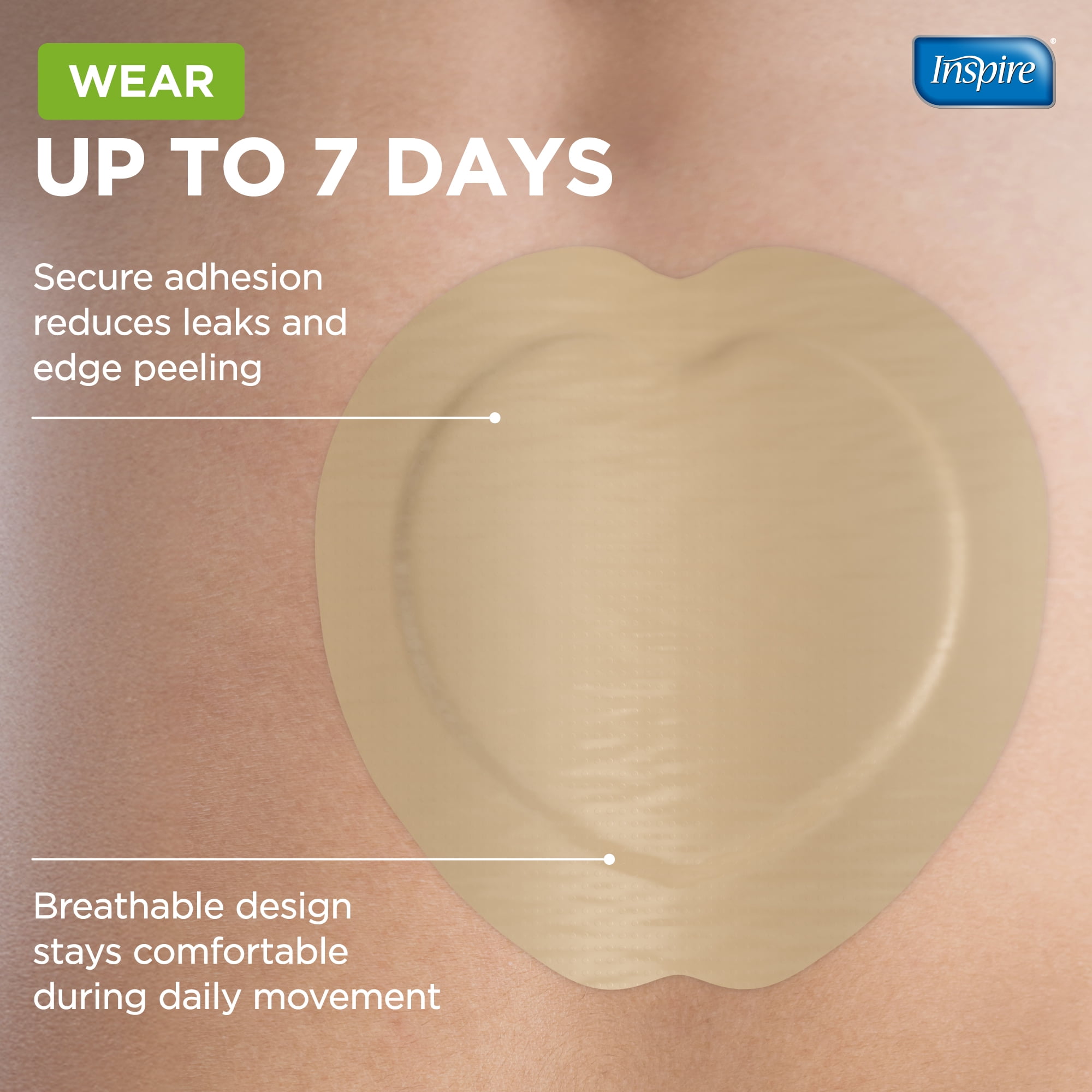 Inspire Sacral Silicone Foam Dressing Large Waterproof Bandages for Wounds, Burns & Bed Sores Safe for Sensitive Skin, Adhesive Pad Sacrum Dressings for Post-Surgery Wound Care (7 x 7 In) (10 Pack)
