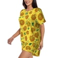 thumbnail image 2 of Balery Floral Sunflowers Pattern Womens Pajama Sets 2 Piece Soft Short Sleeve Top and Shorts Sleepwear Round Neck Pjs Lounge Set with Pockets-X-Large, 2 of 7