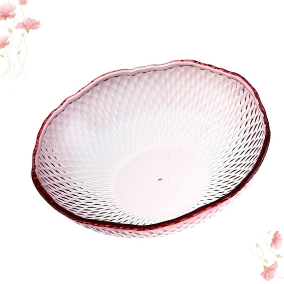 AURARMLET Clear Fruit Bowl Pink Kitchen Supplies Snack Serving 1Pcs 9.1*9.1*2.8In