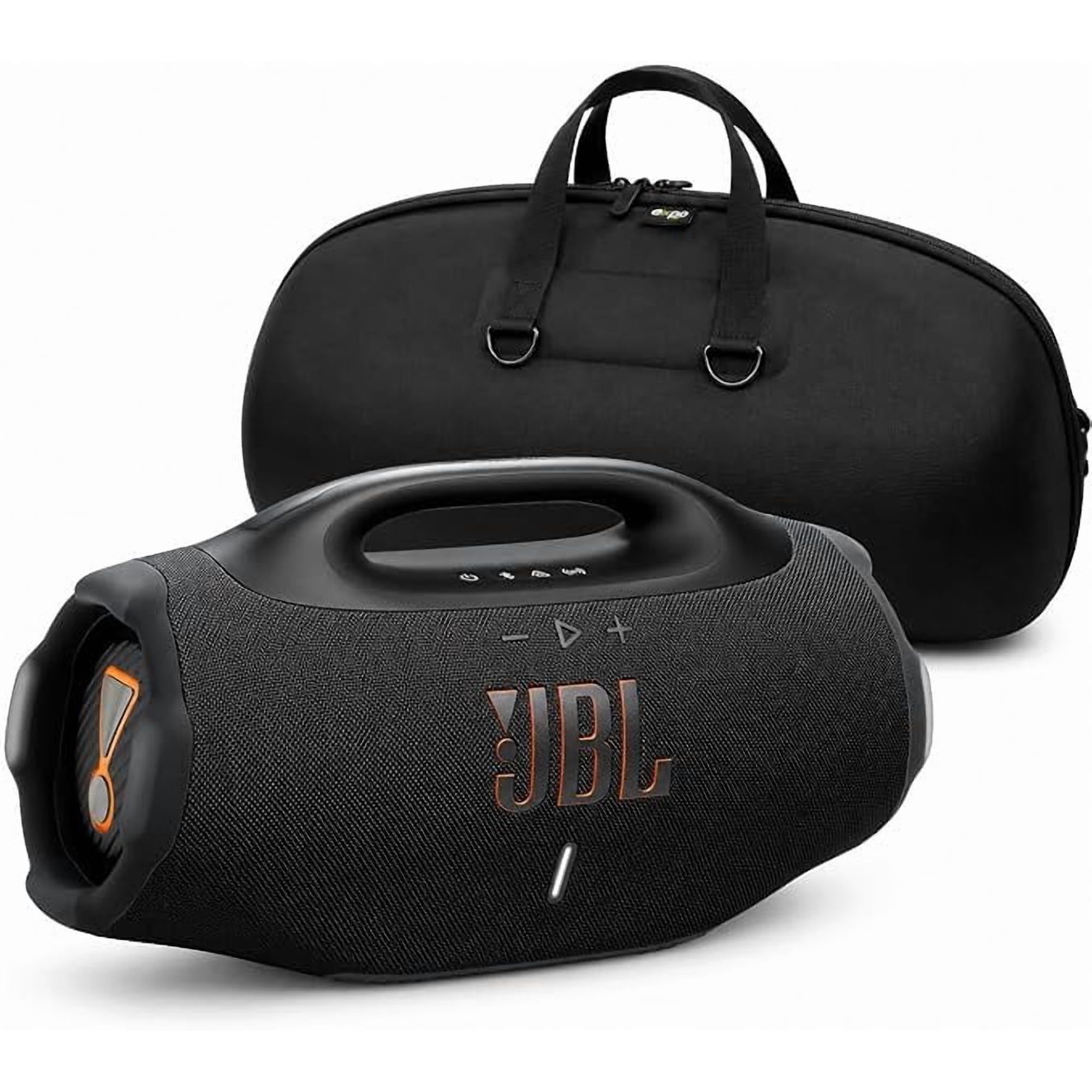 JBL Boombox 4 Portable Waterproof Bluetooth Speaker with Electronics Expo Gear Weather-Resistant Hard-Shell Travel Case – Powerful Bass, 34-Hour Playtime, IP68 Waterproof, Auracast, BLACK