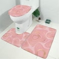 thumbnail image 2 of Pink Gold Marble Pattern Bathroom Rugs Sets 3 Piece,Toilet Cover Set,Absorbent Non Slip Bathroom Mats Sets with U-Shaped Contour Rug Toilet Rug Set, 2 of 5