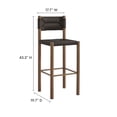thumbnail image 4 of Bar Chair Barstool, Set of 2, Walnut Brown, Wicker Rattan, Aluminum, Outdoor Patio Balcony Cafe Bistro Garden Hospitality Restaurant, Modern Contemporary, HB37359, 4 of 11