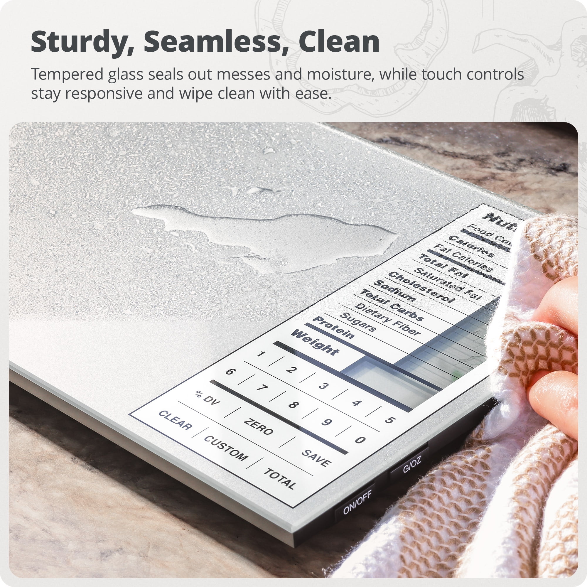 Greater Goods Digital Nutritional Food Scale, LCD Display , Calorie Meal Prep, Weight Loss, Silver