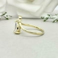 thumbnail image 4 of HeartsAndYou 1.5ct Engagement Ring for Women Pear Cut Moissanite Curved Chevron Women 18k Yellow Gold Over Silver, 4 of 9