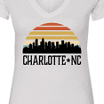 thumbnail image 4 of Inktastic Charlotte North Carolina Skyline Women's V-Neck T-Shirt, 4 of 5