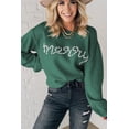 thumbnail image 4 of Women's Blackish Green Pearl Beaded Merry Christmas Casual Sweater - [ZhiHiMeRi] | (US 20-22)2XL, 4 of 12