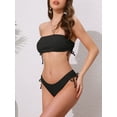 thumbnail image 2 of DARING DIVA Women's Bandeau Drawstring Side Tie Bikini Sets X-Small Black, 2 of 6