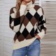 thumbnail image 3 of Gibobby Suéter de cuello alto mujer, Suéter de Punto Trenzado para Mujer 2023 con Cuello Alto y Manga Larga, Casual, Suelto, Grueso, para Exteriores(A,XG), 3 of 4