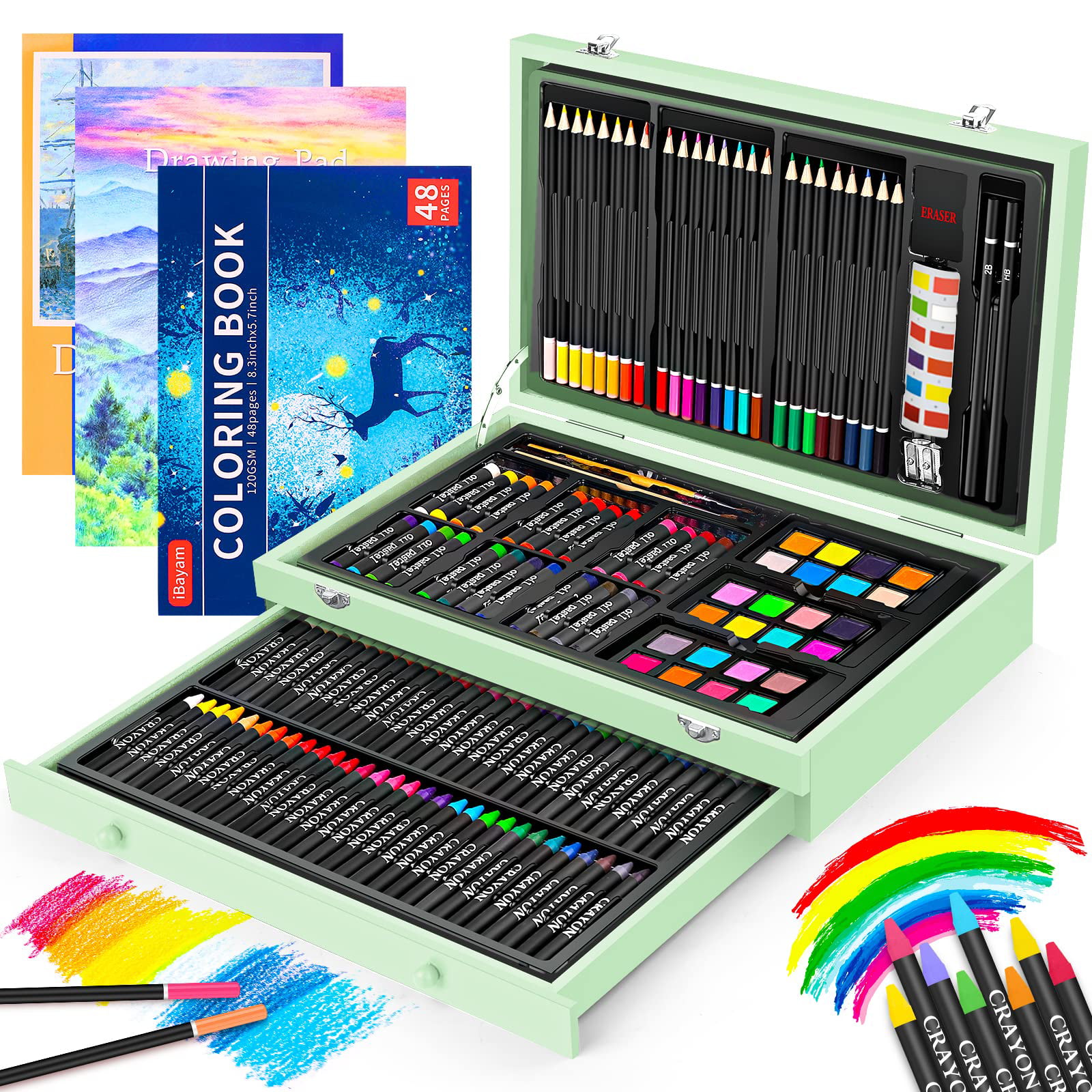 H8WA Art Painting Supplies 150 Piece Deluxe Art Set for Adults and