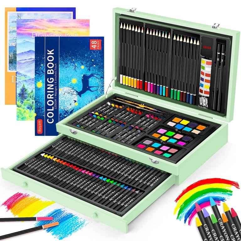Deluxe Art Set for Kids - 80 Piece Art Supplies Kit w/Wood Case, Creative  Professional Art Box for Teens and Adults, Drawing, Watercolor Painting and