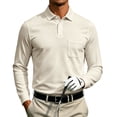 thumbnail image 3 of LWavelet Mens Polo Shirts Long Sleeve Button Collared Golf Shirts Casual Classic Business Dress Shirts for Office Work, 3 of 7