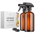 thumbnail image 1 of Botellas de aerosol LiBa de vidrio ámbar, 500 ml, 2 paquetes, recargables, 1 of 9