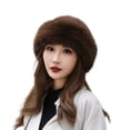 thumbnail image 5 of Eoperou Women Hat Fashionable Solid Color Winter Hat Thicken Warm Soft Comfortable Plush Hat for Cold Weather, 5 of 8