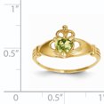 thumbnail image 2 of Bague en Or Jaune 14K avec Pierre de Naissance d'Auguste CZ et Cœur de Claddagh, 2 of 2