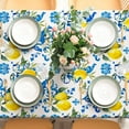 thumbnail image 3 of Lemon Tablecloth Rectangle Italian Lemons Fabric Table Cloth Waterproof Washable Spring Summer Lemon Table Cover for Picnic Dinner Table Home Kitchen Party Decoration, 60 x 102 Inch, 3 of 6