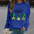 thumbnail image 2 of Bmisegm Sweat à Capuche Décontracté pour Femmes, Col Rond avec Manches, Imprimé Partiel de Quatre Feuilles, Bleu TG, 2 of 4
