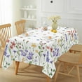 thumbnail image 6 of Spring Summer Tablecloth Rectangle Watercolor Floral Pattern Decorative Table Cloths, Spill-Proof Stain Resistant Decorative Fabric Table Cover for Dining, Party, Picnic, 6 of 8