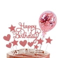 thumbnail image 1 of Golden Onion Paper Five Pointed Star Love Happy Birthday Cake Card Decoration 5-Inch Balloon Cake Card Decoration Package, 1 of 5