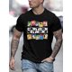 thumbnail image 1 of Men'S Fashionable Trendy Print Patterns Casual T-Shirt, Comfortable Summer Top, with Creative Cartoon Character Letters, for Vacation Camping, Holiday Leisure., Casual Sporty Tee, Summer Gifts, 1 of 9