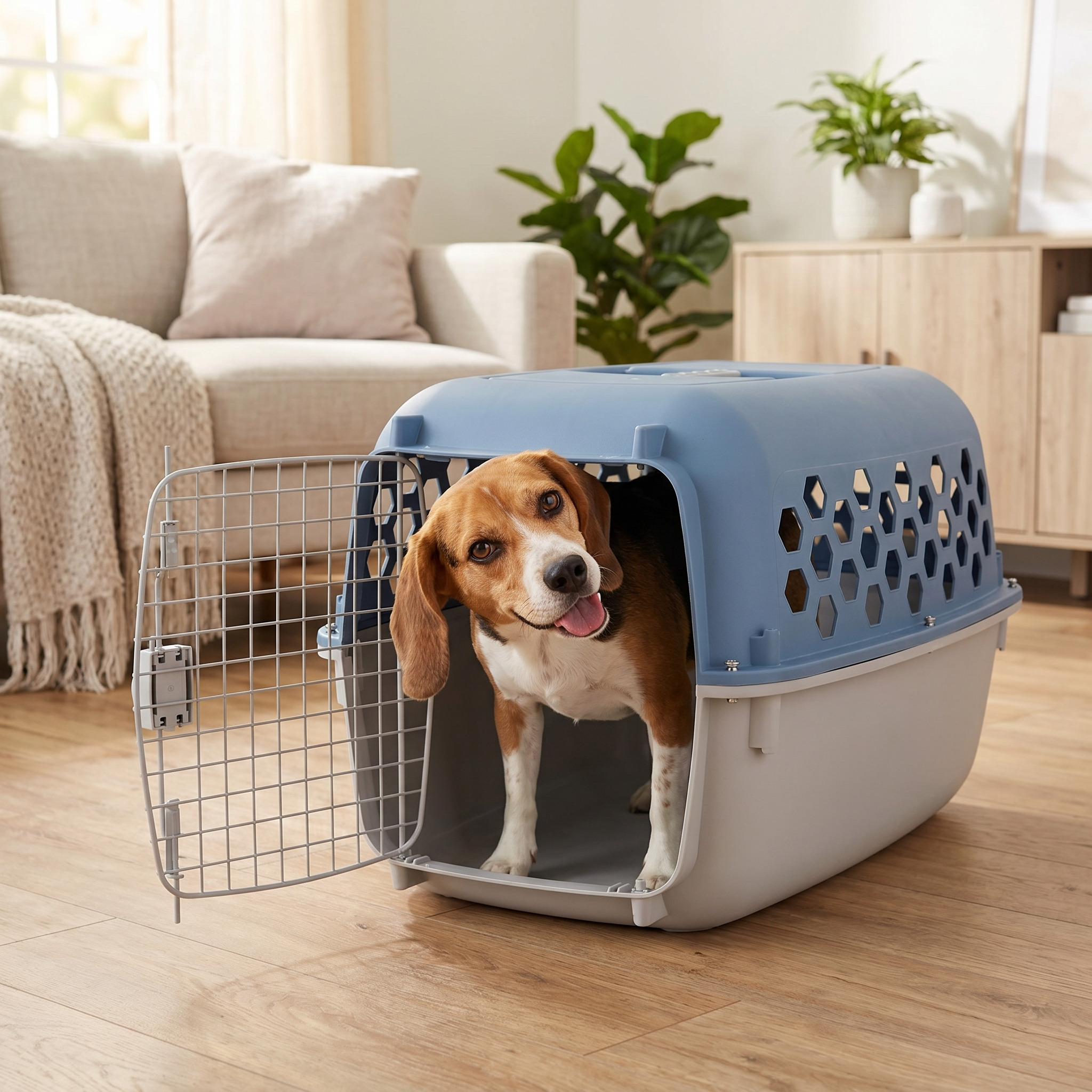 Vibrant Life Small 2-Door Dog Kennel, Blue photo 3