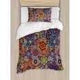 thumbnail image 3 of Ambesonne Batik Vintage Combined Nested Paisley Motif Oriental Feminine Cultural Indian Theme Duvet Cover Set, 3 of 3